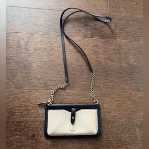 Kate Spade Black and Cream Crossbody Clutch